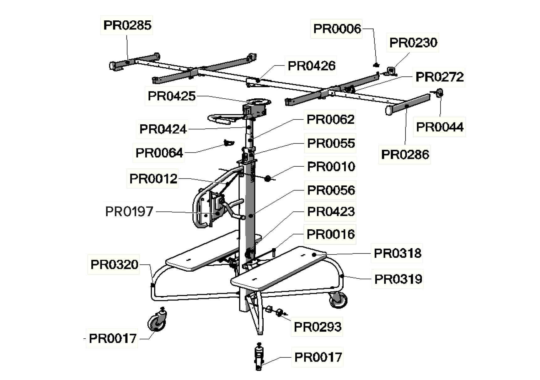 2017's exploded parts diagram